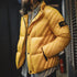 Men’s Yellow 90% White Duck Down Jacket – Warm Stand Collar Puffer Coat for Fall & Winter Casual Outerwear